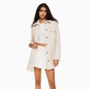 aritzia wilfred free ganna shirt jacket, heather bone